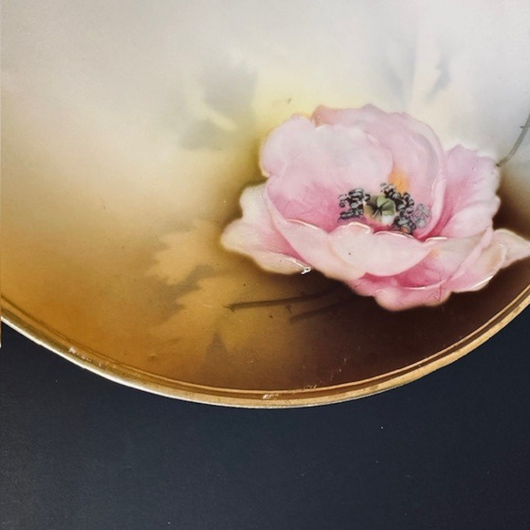 ROYAL RUDOLSTADT PRUSSIA Flowers Hand Painted Cake Plate Porcelain VTG/Antique - Picture 10 of 10